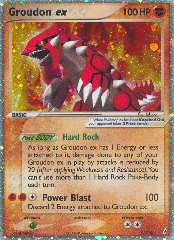 EX Crystal Guardians Holo Groudon ex #93/100